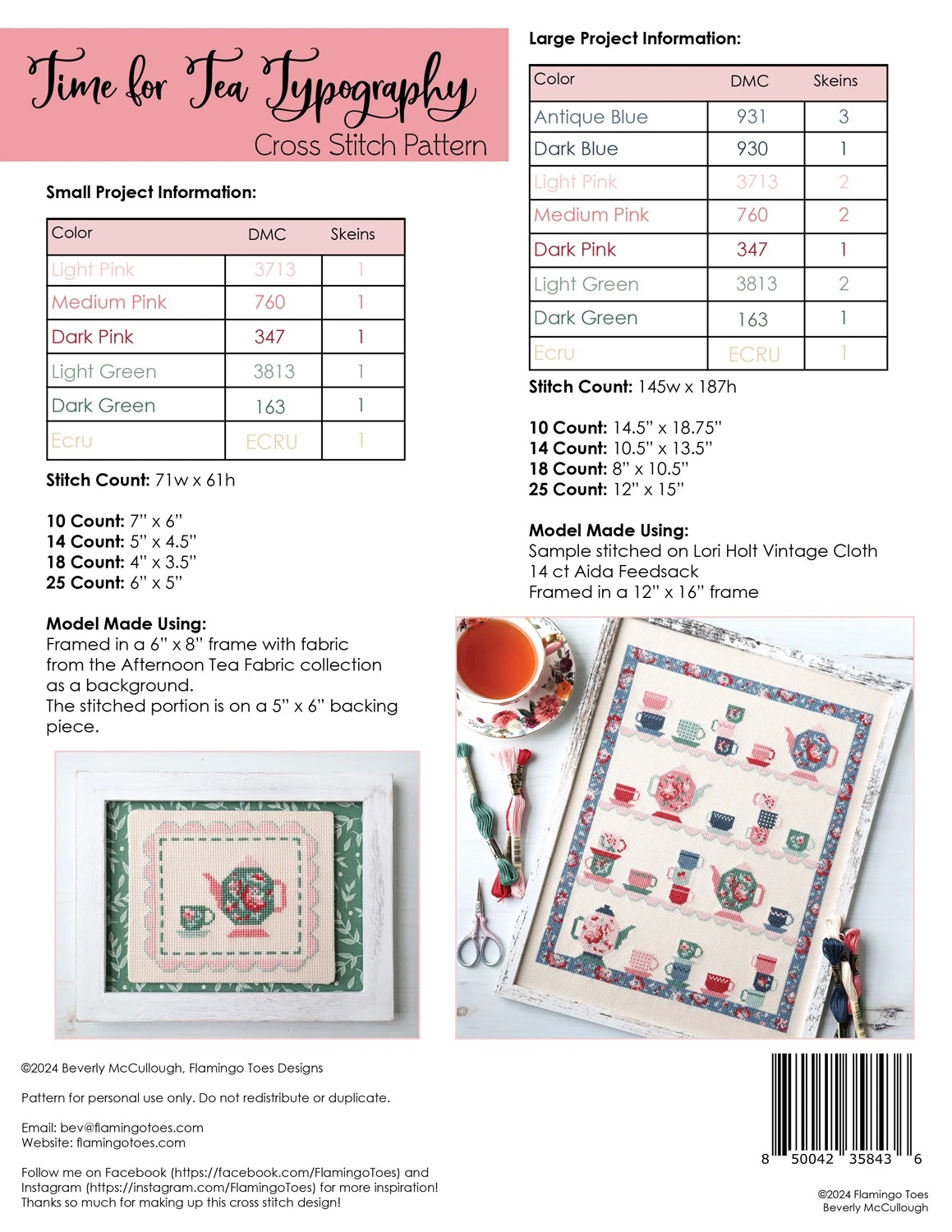 Tea Party - Cross Stitch Pattern