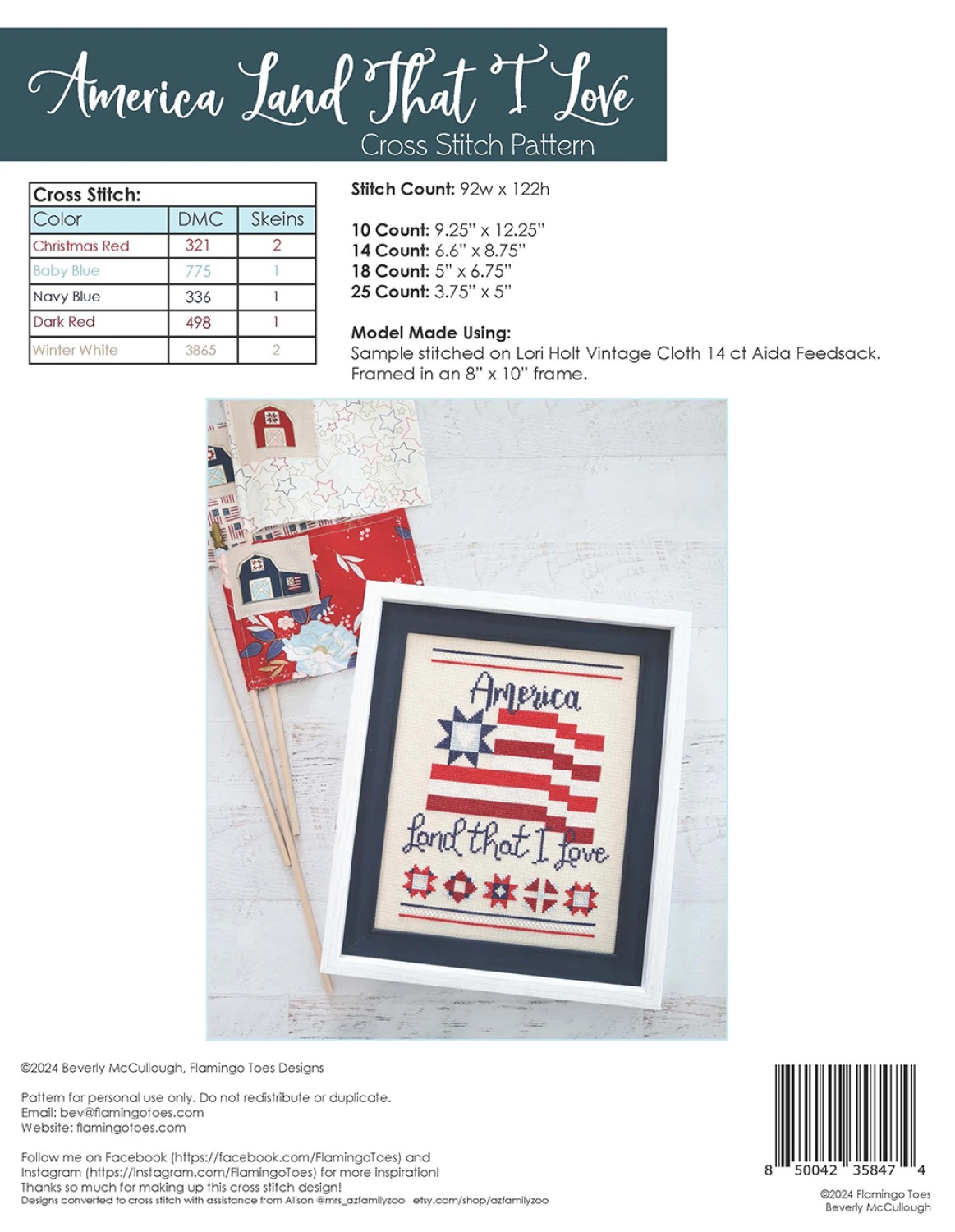 America - Cross Stitch Pattern