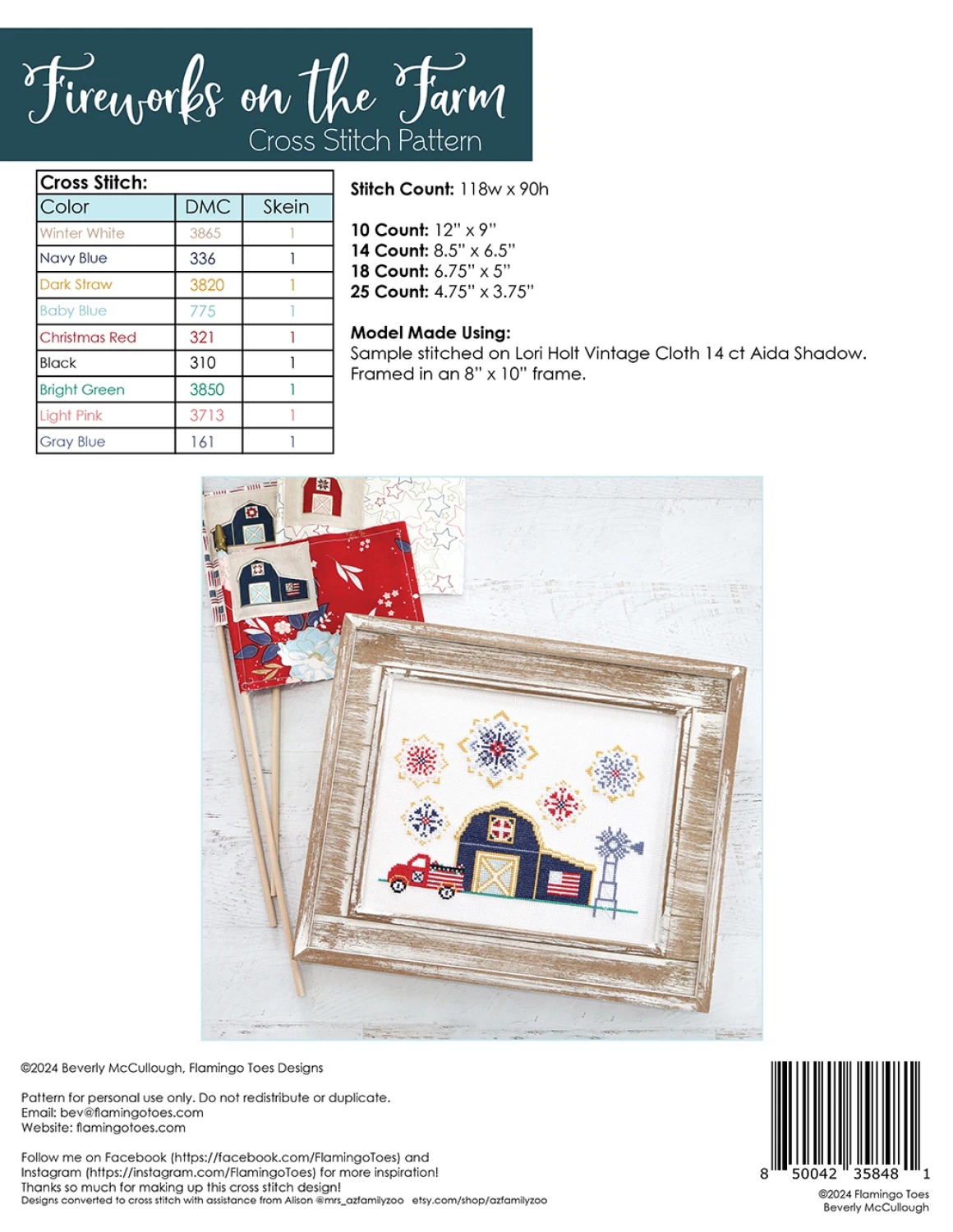Fireworks on the Farm - Cross Stitch Pattern