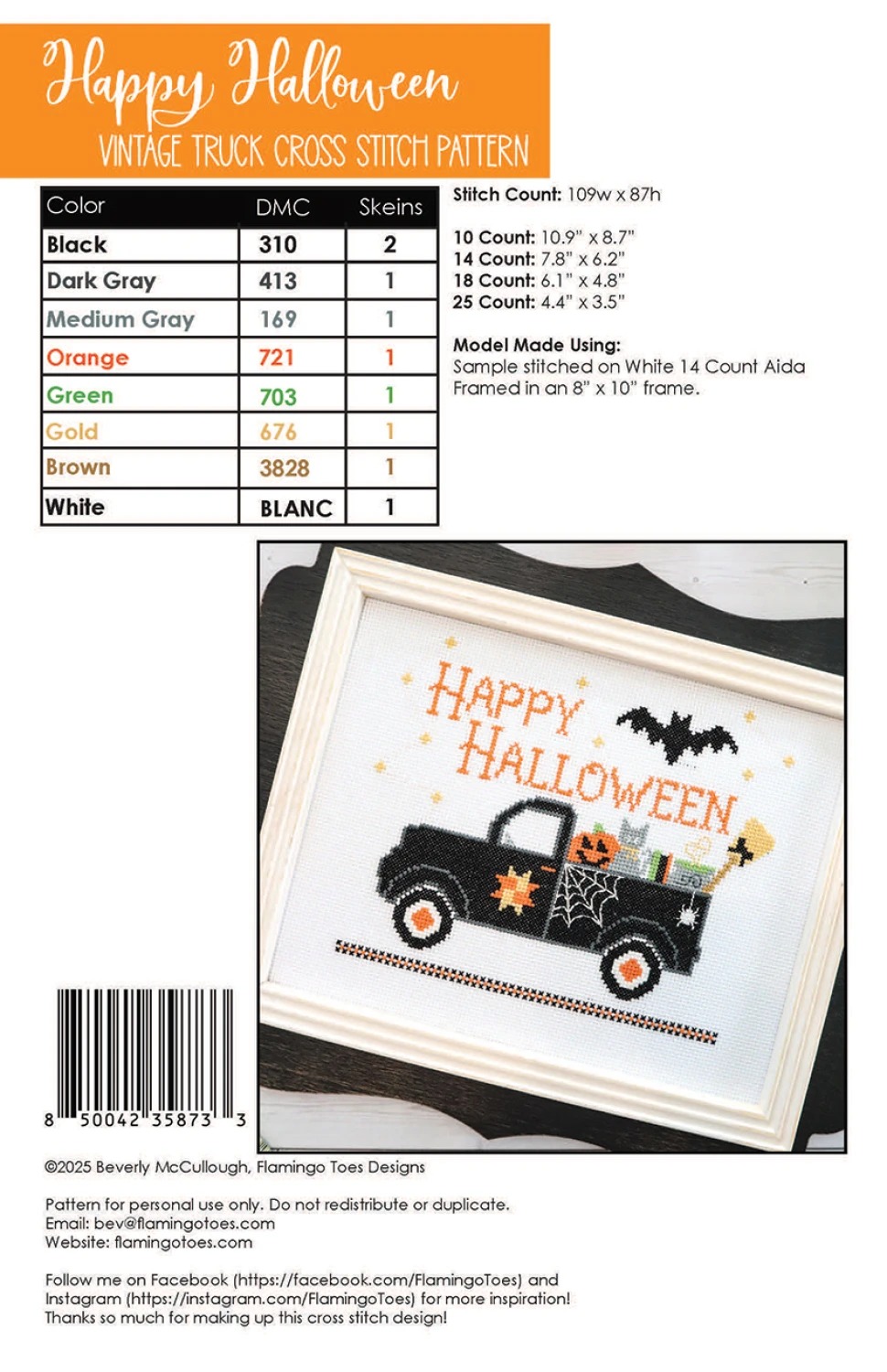 Happy Halloween - Cross Stitch Pattern