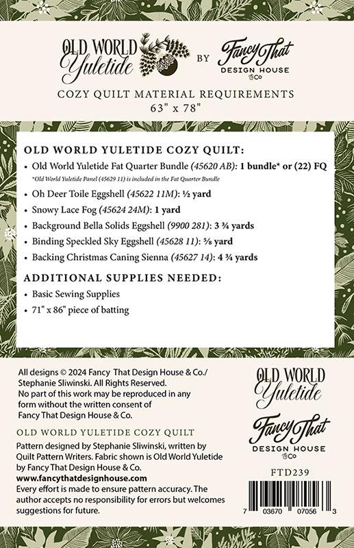 Old World Yuletide Cozy Quilt - Quilt Pattern