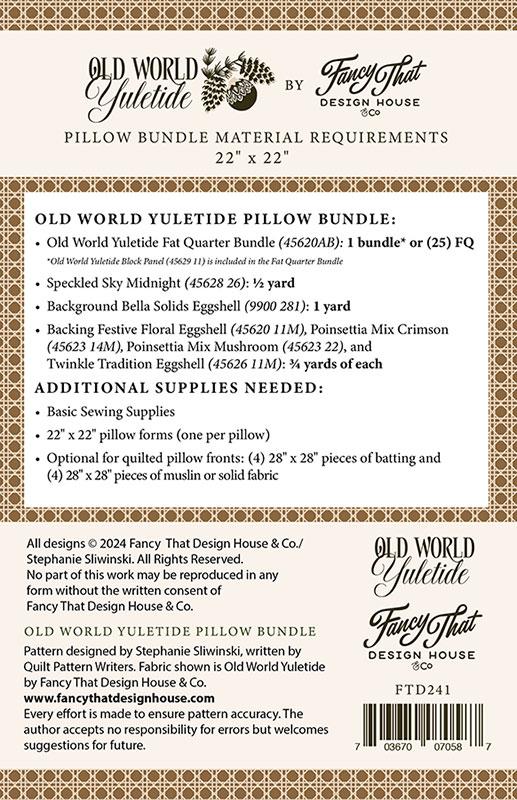 Old World Yuletide Pillow - Christmas Sewing Pattern