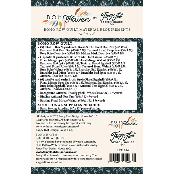 Boho Row - Quilt Pattern