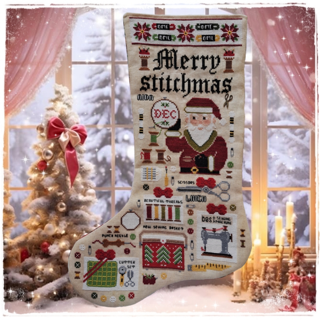 Merry Stitchmas - Christmas Stocking - Cross Stitch Pattern