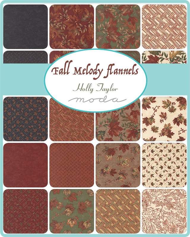 Fall Melody Flannel Golden - Basket Weave - Quilt Fabric