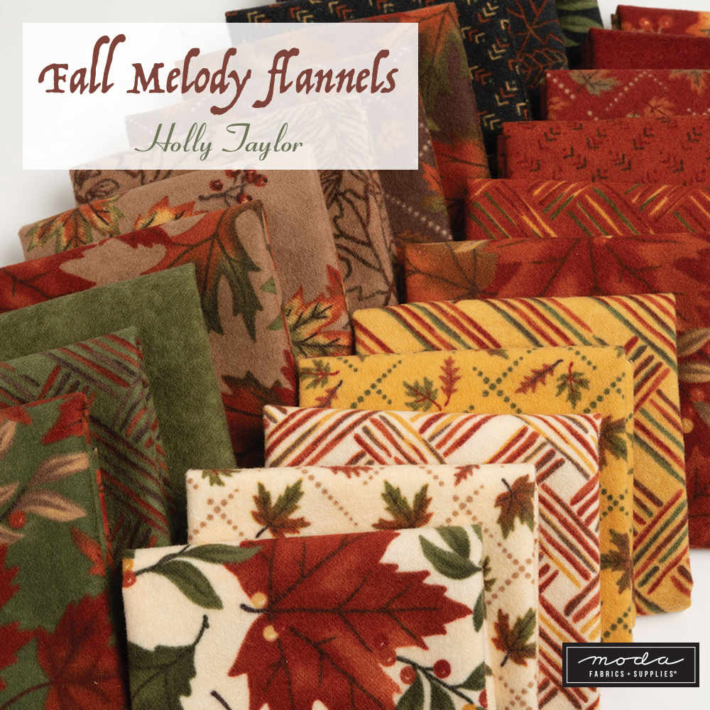 Fall Melody Flannel Golden - Basket Weave - Quilt Fabric