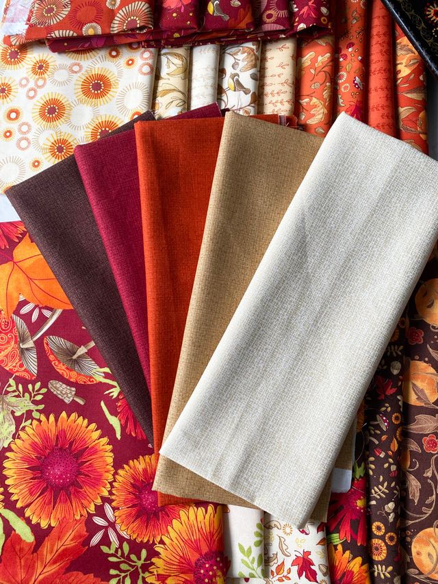 Forest Frolic Caramel - Leafy Lines Stripes - Quilt Fabric