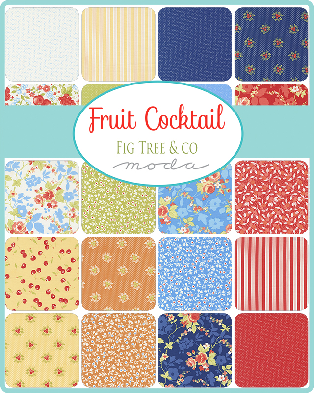 Fruit Cocktail Tangerine - Flour Sack Meadow - Quilt Fabric