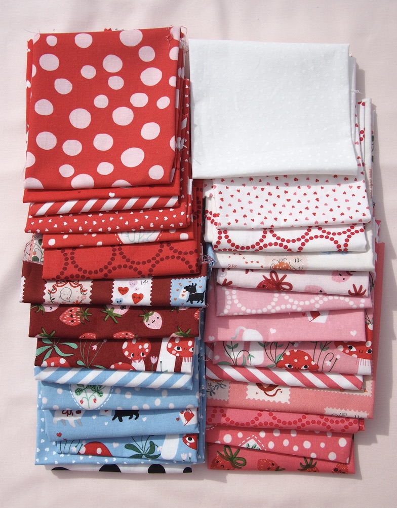 Funny Valentine Hearts Sky - Quilt Fabric