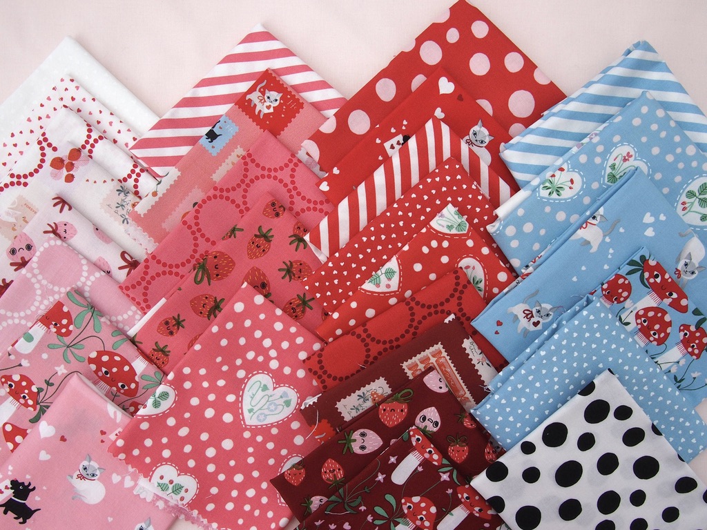 Funny Valentine Hearts Sky - Quilt Fabric