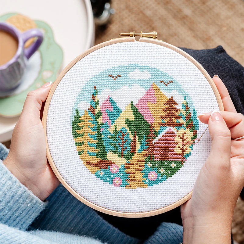 Forest Peaks - Cross Stitch Pattern, zoomed in. Select this picture to zoom back out.