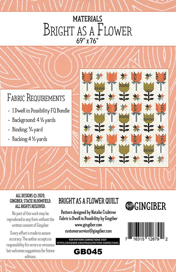 BRIGHT AS A FLOWER - Quilt Pattern