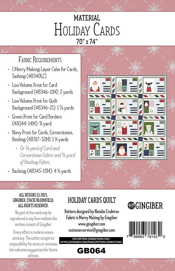 Holiday Cards - Quilt Pattern, different perspective #1, zoomed in. Select this picture to zoom back out.