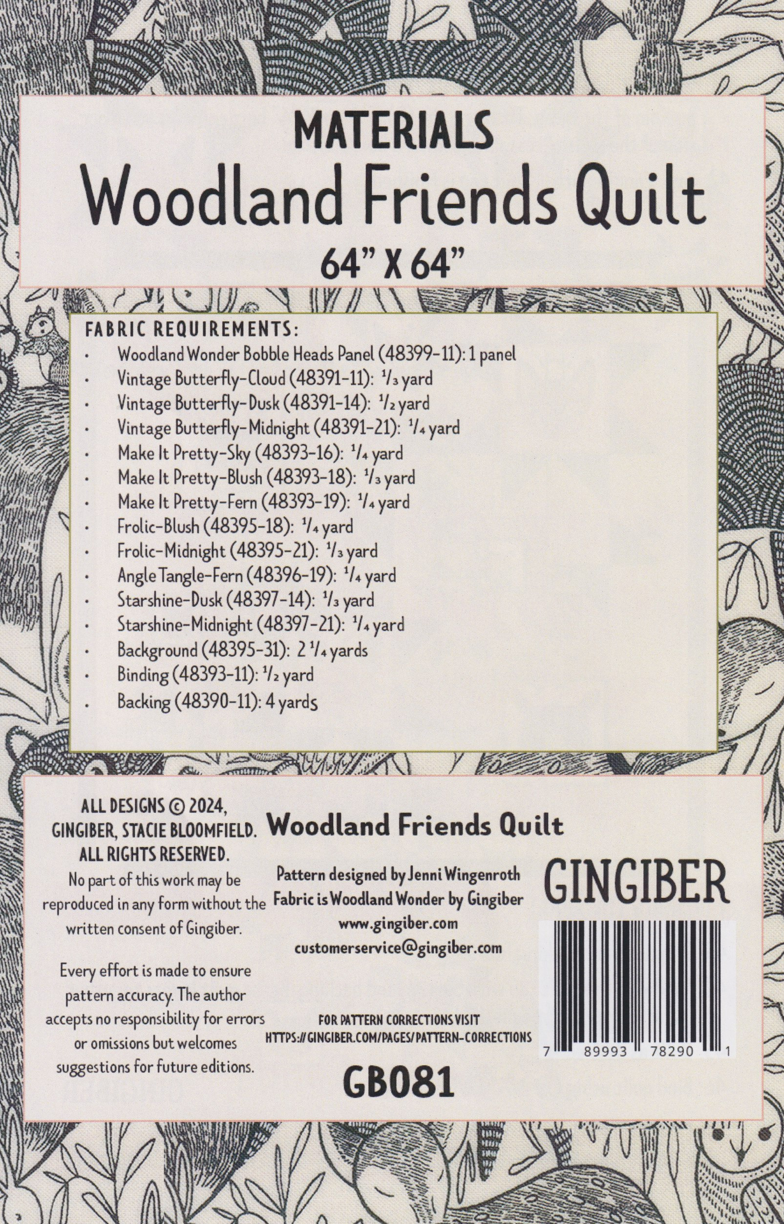 Woodland Friends - Quilt Pattern