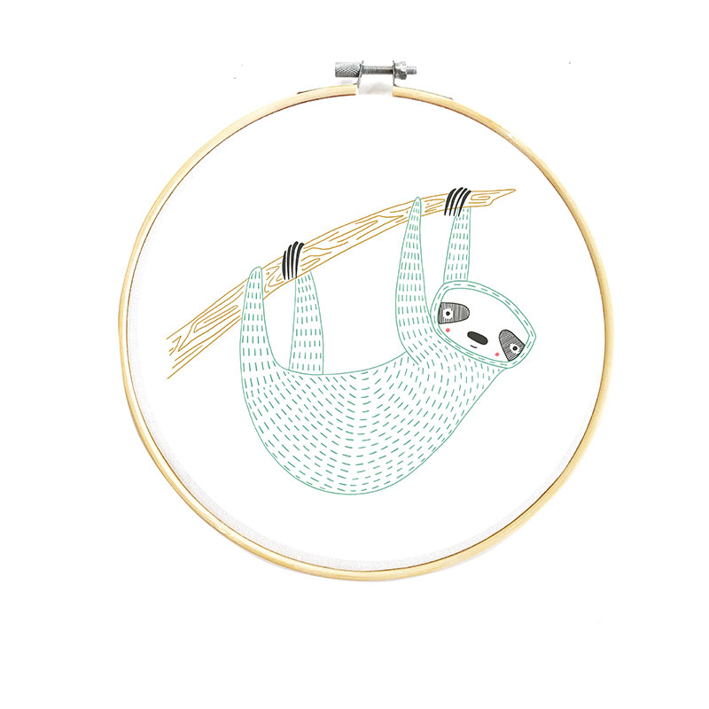 Embroidery Sampler Sloth