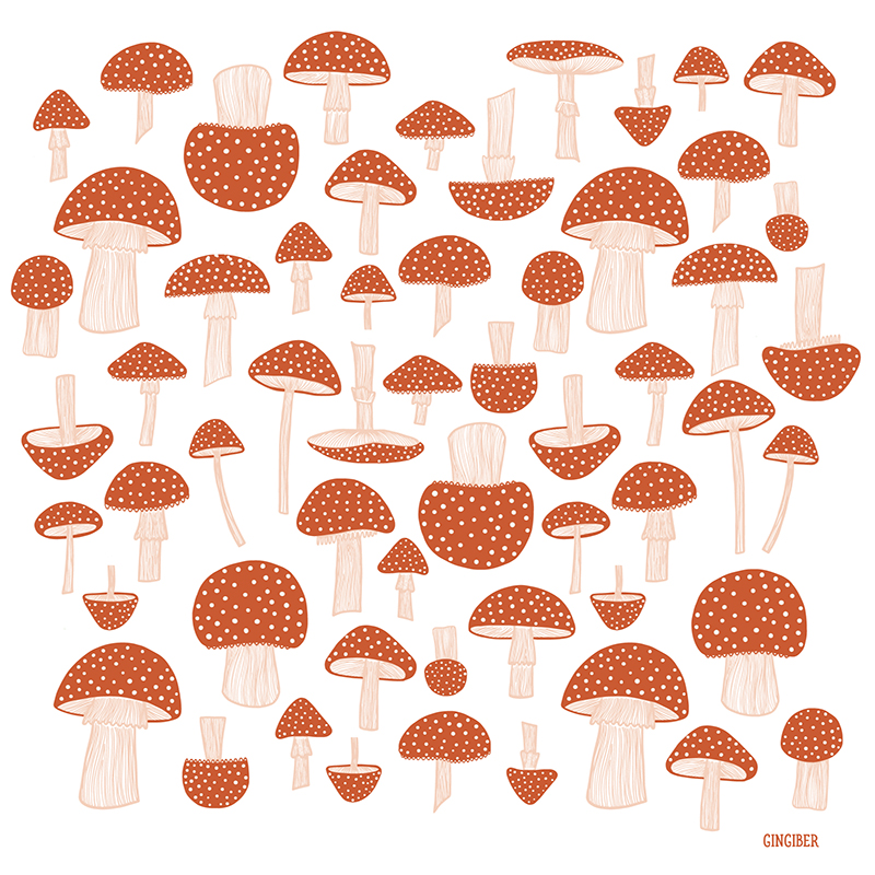 Tea Towel Mushroom