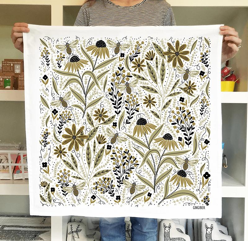 Bee Garden Tea Towel 