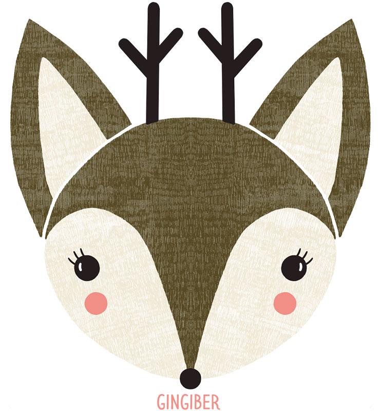 Sticker Woodland Deer 