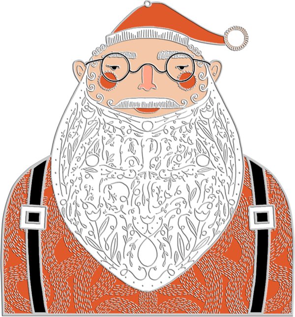 Ornament Santa, zoomed in. Select this picture to zoom back out.