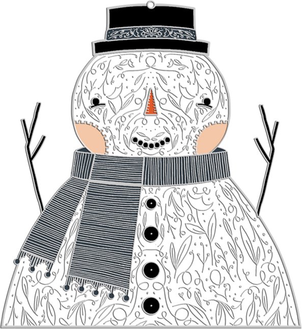 Ornament Snowman, zoomed in. Select this picture to zoom back out.