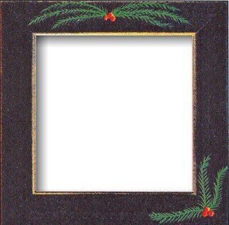 Pine Bough Black Folk Art Frame