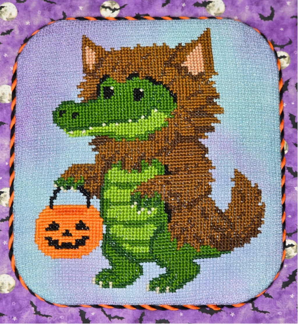 Boo Buddies: Trick or Teeth - Halloween Cross Stitch Pattern, zoomed in. Select this picture to zoom back out.