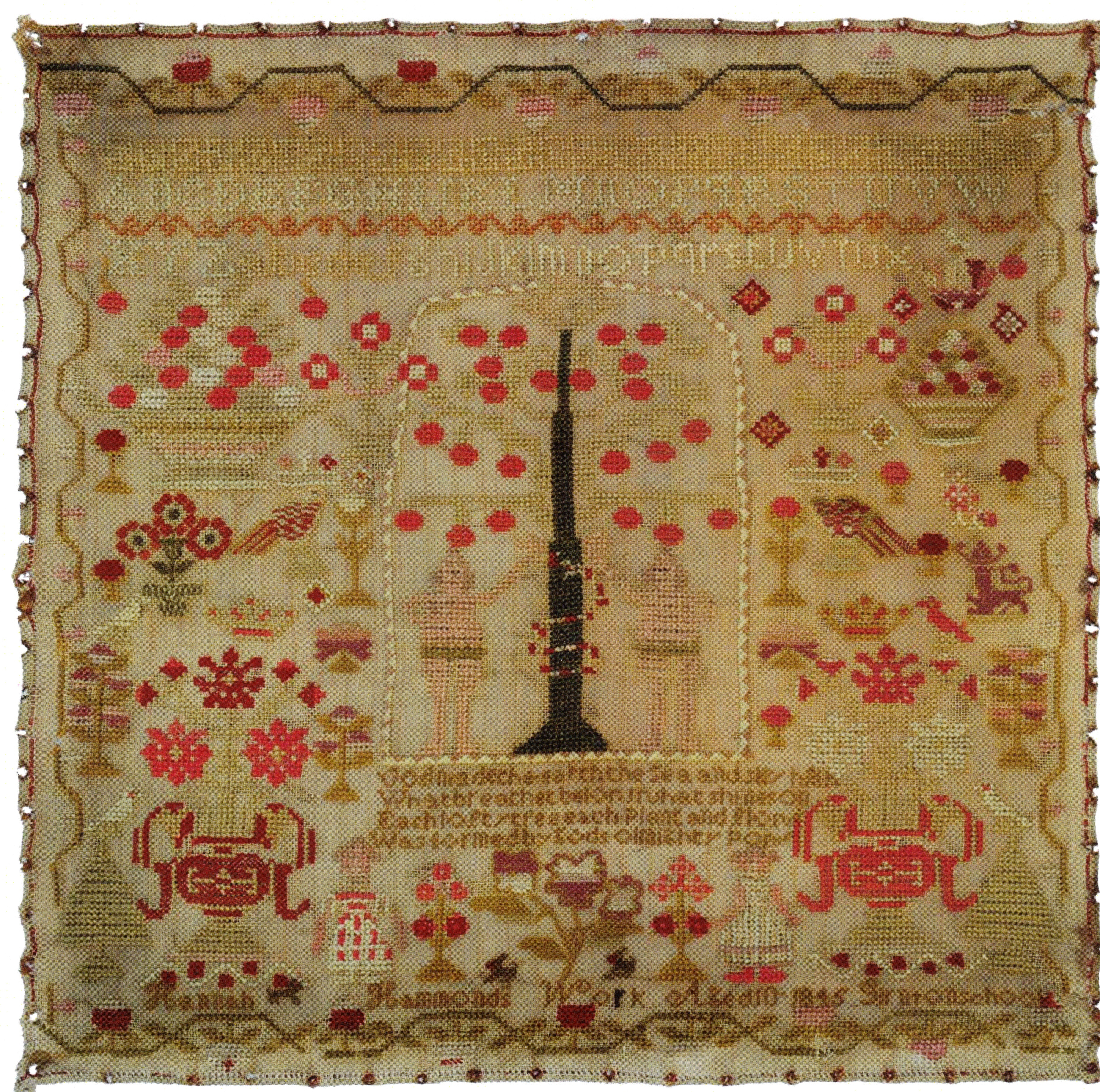 Hannah Hammond's Work 1845 - Cross Stitch Pattern