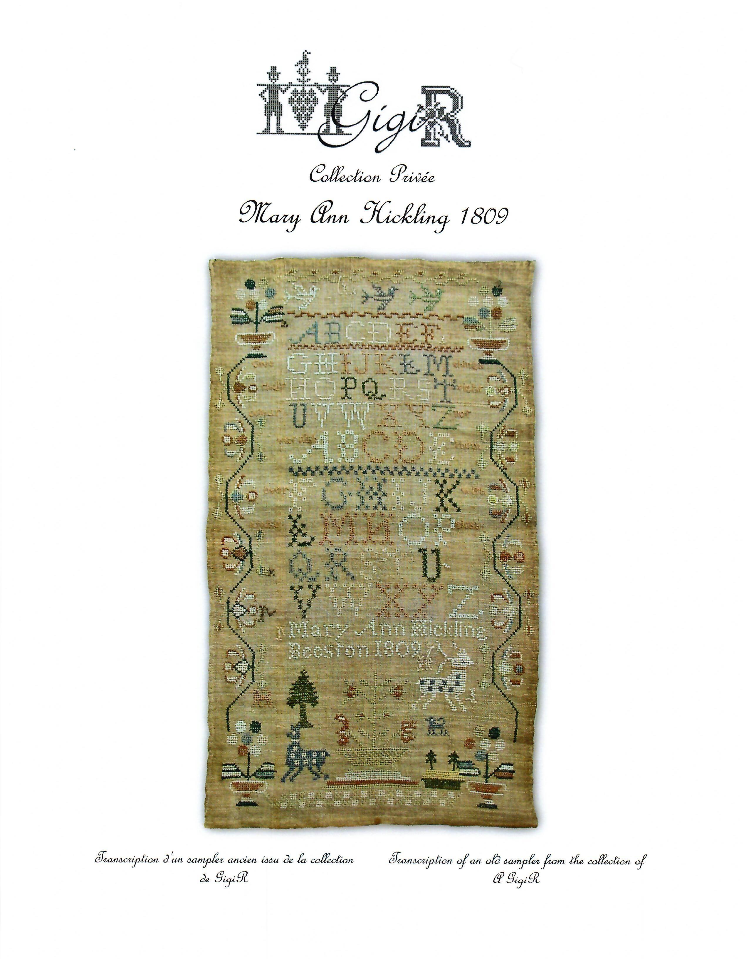 Mary Ann Hickling 1809 - Cross Stitch Pattern