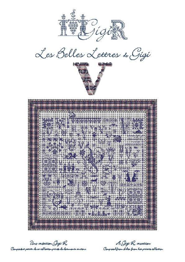 Les Belles Lettres de Gigi V - Cross Stitch Pattern