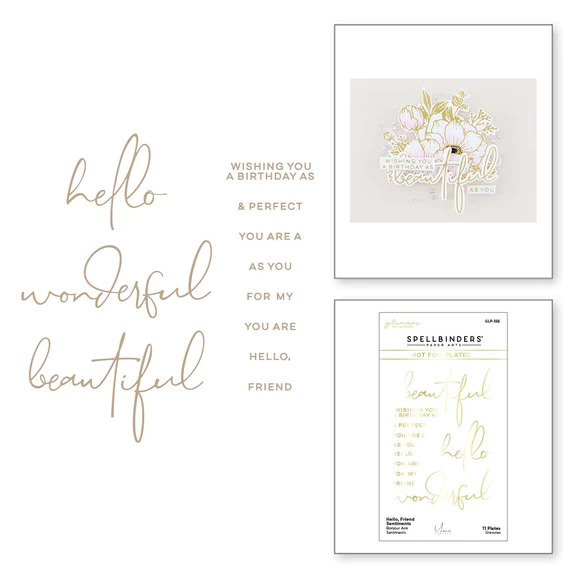 Hello Friend Sentiments - Glimmer Hot Foil Plate