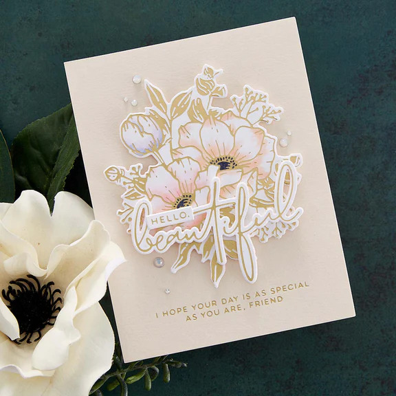 Hello Friend Sentiments - Glimmer Hot Foil Plate