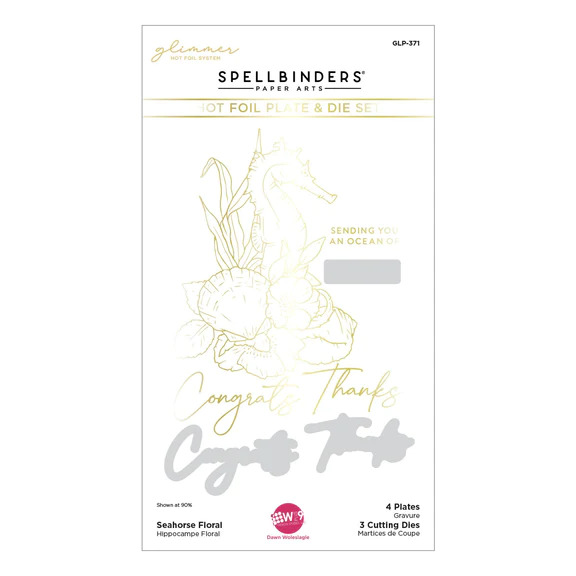 Seahorse Floral - Glimmer Hot Foil Plate and Die