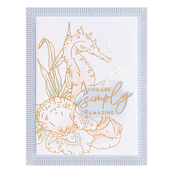Seahorse Floral - Glimmer Hot Foil Plate and Die