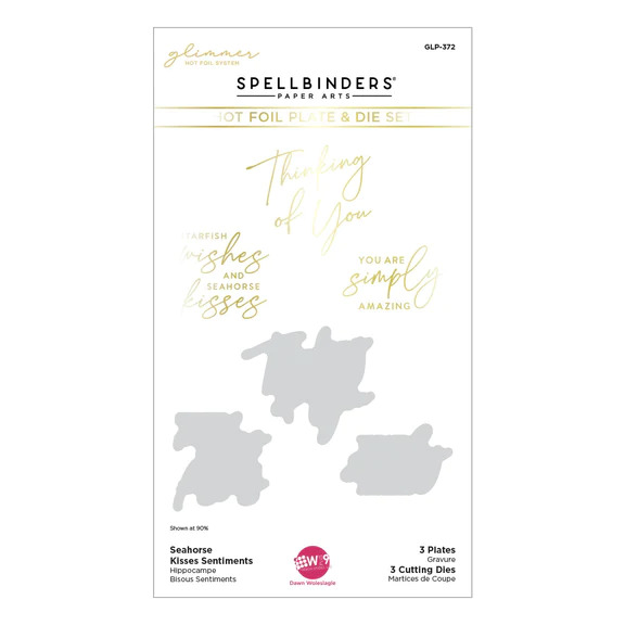 Seahorse Kisses Sentiments - Glimmer Hot Foil Plate and Die