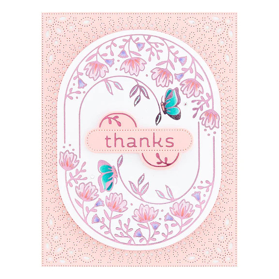 Stylish Oval Thanks - Glimmer Hot Foil Plate and Die