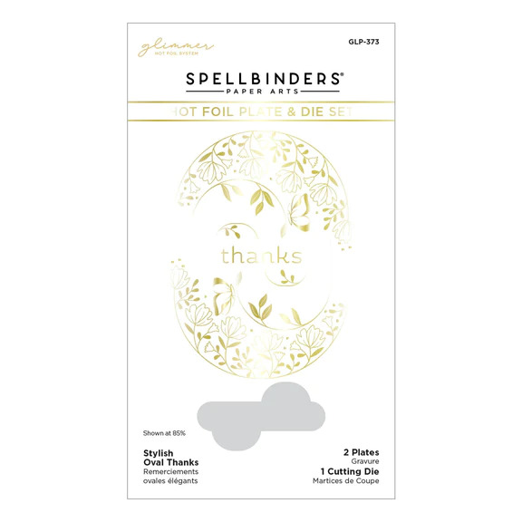 Stylish Oval Thanks - Glimmer Hot Foil Plate and Die