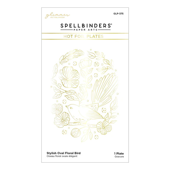 Stylish Oval Floral Bird - Glimmer Hot Foil Plate