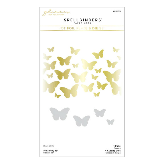 Stylish Oval Fluttering By - Glimmer Hot Foil Plate and Die
