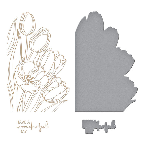 Wonderful Tulips Glimmer - Hot Foil Plate & Die Set 