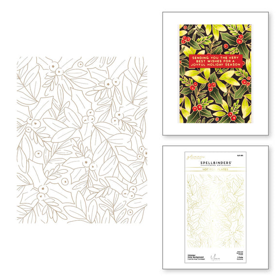Glimmer Holly Background - Hot Foil Plate 
