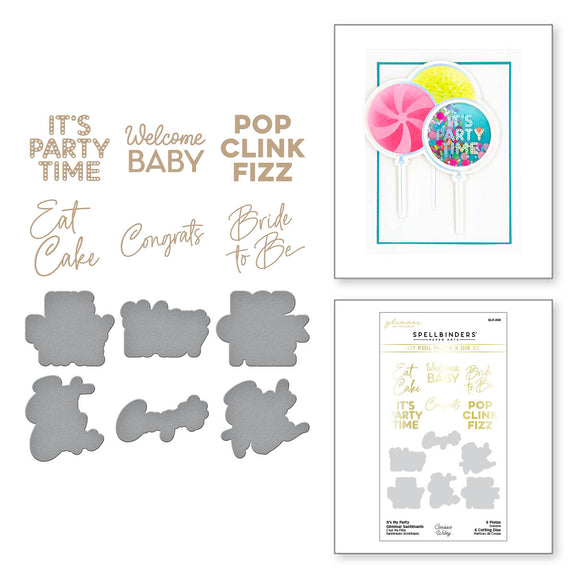 It's My Party Glimmer Sentiments - Hot Foil Plate & Die Set