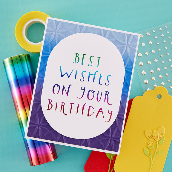 Best Wishes on Your Birthday - Glimmer Hot Foil Plate