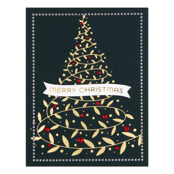 Swirling Foliage Tree - Christmas Hot Foil Plate