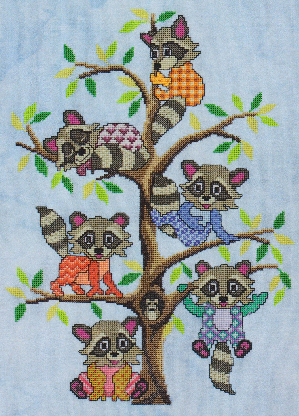 Rambunctious Racoons - Cross Stitch Pattern