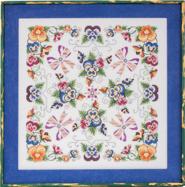 Violaceae - The Pansy Mandala - Cross Stitch Pattern