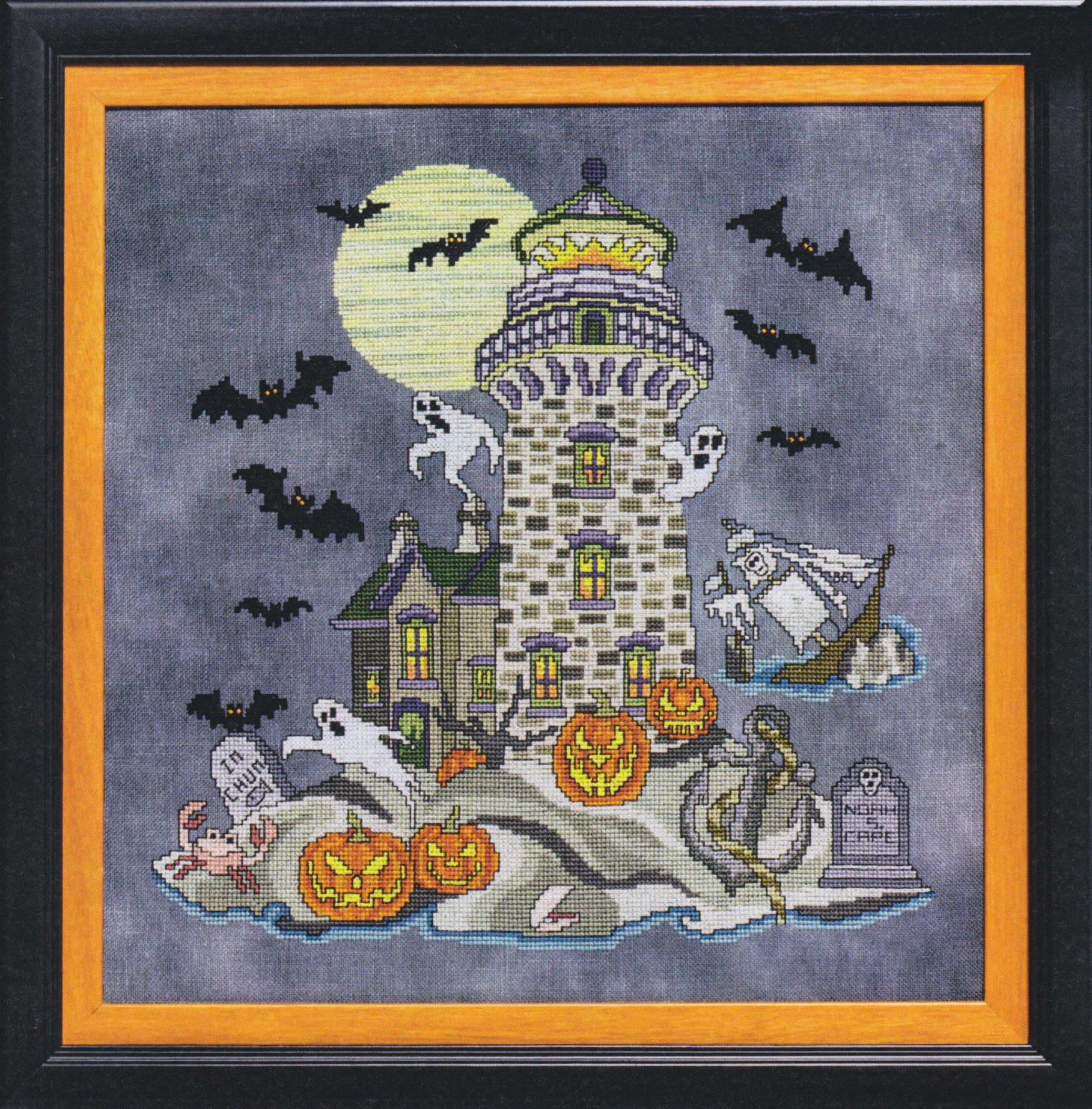 Spirits of the Watchtower - Halloween Cross Stitch Pattern
