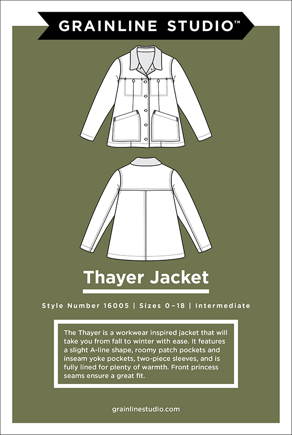 THAYER JACKET/0-18 - Clothing Pattern