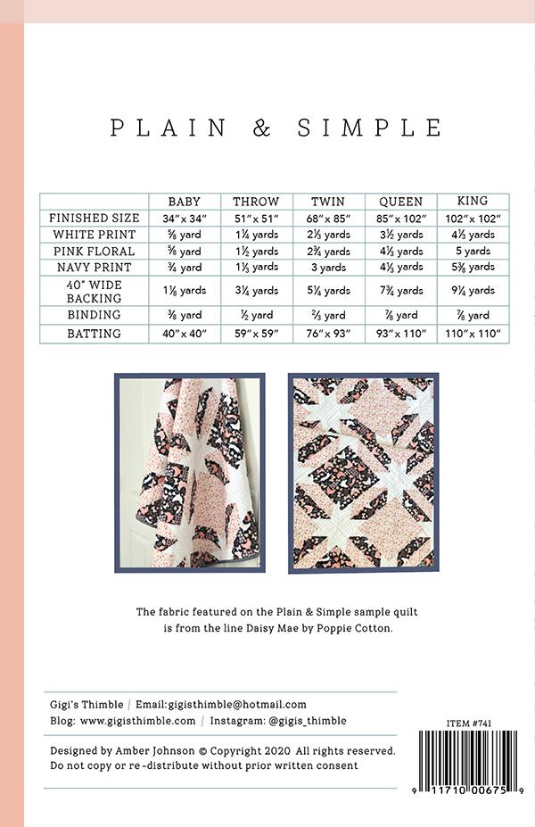 Plain and Simple - Quilt Pattern