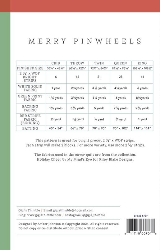Merry Pinwheels - Quilt Pattern
