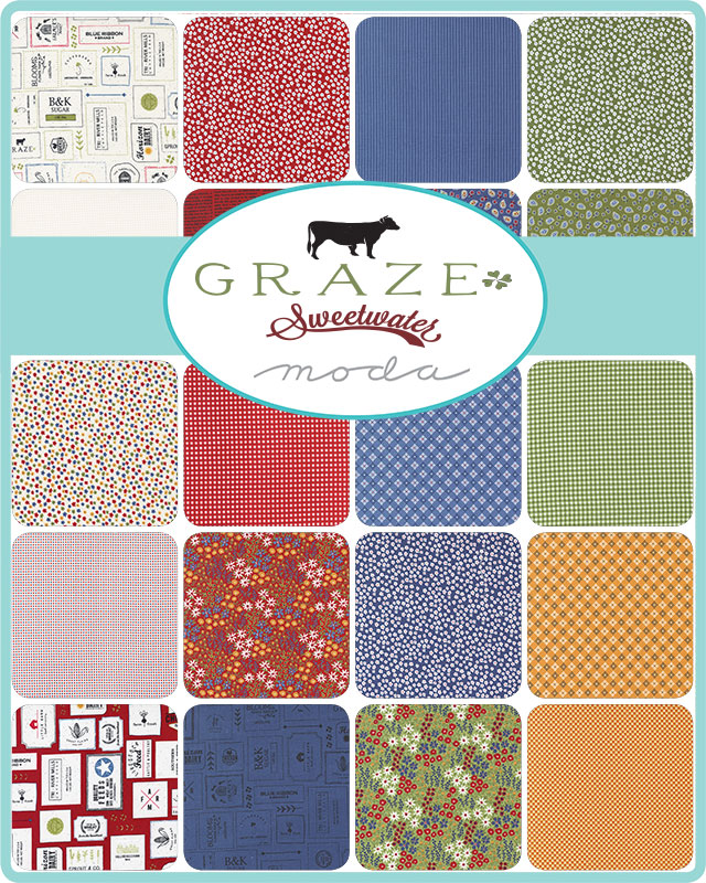 Graze Blue Ribbon Sunshine - Quilt Fabric